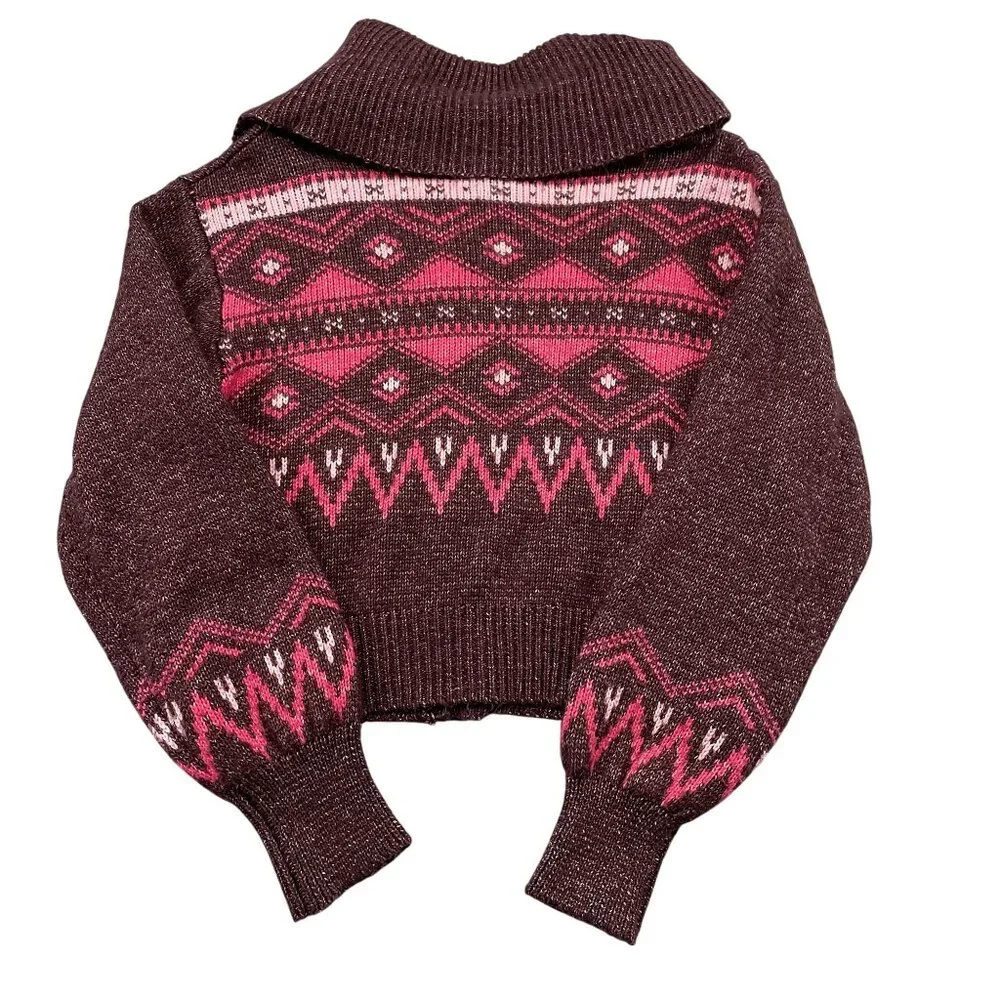 Who What Wear Cardigan Sweater Womens‎ Large Burgundy Cowl Neck